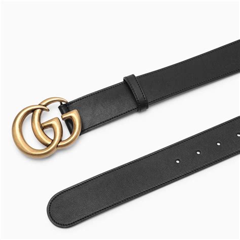 cintura gucci nera e oro g girata|Gucci Cintura 'GG' .